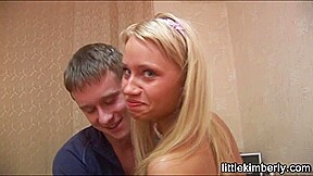 Little Kimberly Blowjob and Fucked while studying